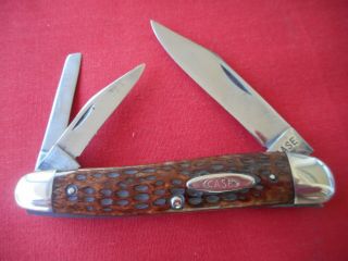 Vintage Case Xx 6380 3 Blade Whittler Green Bone Handles 1940 - 1964 Knife