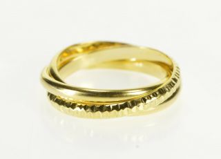 10k Three Interlocked Rolling Band Fashion Ring Size 3.  25 Yellow Gold 99