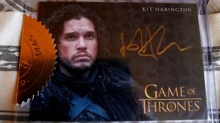 Game Of Thrones,  Kit Harington John Snow,  Case Incentive Gold Auto Limited Rare