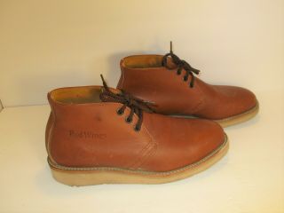 Red Wing 595 Vtg.  Usa Made Brown Leather Vibram Sole Chukka Boots - Sz 7d