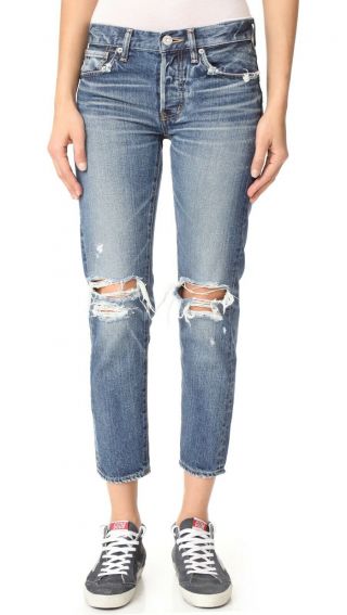 Moussy Vintage Distressed Tapered Jeans 28