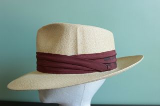 GORGEOUS Vintage 50’s PRATT STRAW HAT,  7 1/8th 2