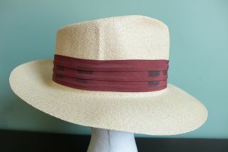 GORGEOUS Vintage 50’s PRATT STRAW HAT,  7 1/8th 4