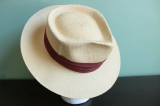 GORGEOUS Vintage 50’s PRATT STRAW HAT,  7 1/8th 5
