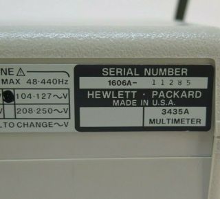 HP 3435A Digital Multimeter 7
