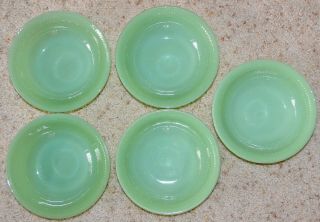 Minty 5 Vintage Fire King Jadeite Jane Ray 6 " Oatmeal,  Cereal,  Soup Bowls