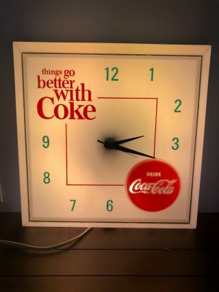 Vintage Electric Coca Cola Clock With Light Memorabilia Game Room Mancave