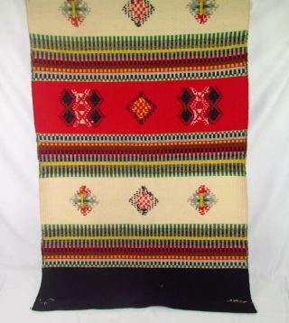 Vintage Southwestern Wool Rug Runner Blanket Wall Hanging Tapestry Art