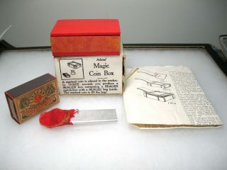 Vintage Adams Magic Coin Box Magic Trick W/ Instructions