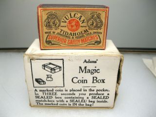 Vintage Adams Magic Coin Box Magic Trick w/ Instructions 2