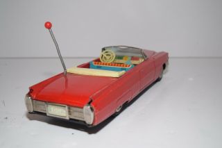 Vintage 1960 ' s Tin Litho Remote Controlled Cadillac Convertible - Japan 3