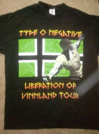 1996 Type O Negative Rare Vtg Tour T - Shirt Liberation Of Vinnland - Blue Grape