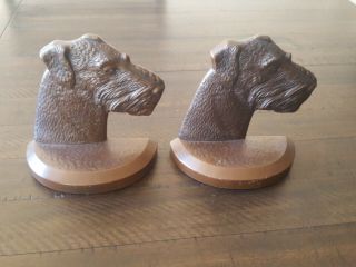 Vintage Bookends Dog Terrier,  Airedale,  Fox,  Welsh Marked Jb 1713