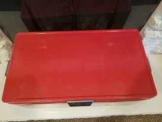 Vintage Coleman Red Cooler With 2 Inserts Metal handles/bottle openers 4