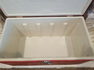 Vintage Coleman Red Cooler With 2 Inserts Metal handles/bottle openers 8