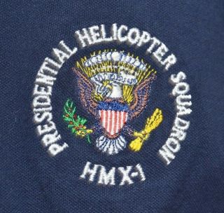 Anvil Blue Presidential Helicopter Squadron Hmx 1 Marine One Polo Shirt Mens Xl