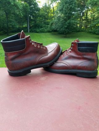 Vtg Red Wing 1970s Mens Dark Leather Hunting Lace Up Boots Sz 11d Usa