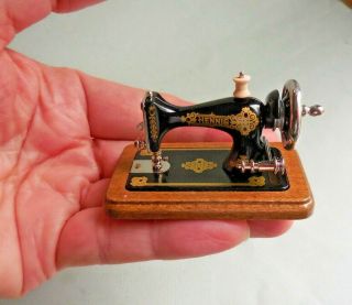 Dollhouse Miniature Bodo Hennig Sewing Machine Retired