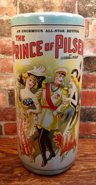 Prince Of Pilsen Revival Show Vintage Advertisement Porcelain Umbrella Stand