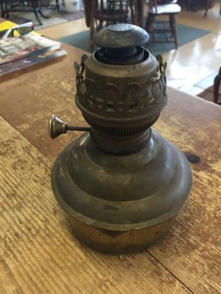 Vintage IDEAL BRENNER Brass Hanging Kerosene Oil Hurricane Marine Lantern Base 2