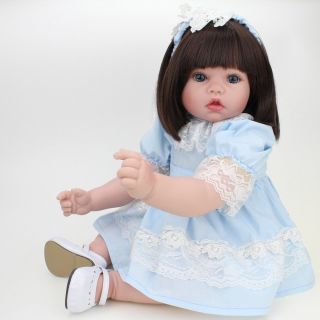 20 " Girl Reborn Baby Dolls Realistic Handmade Girl Silicone Doll Kid Gift Toys