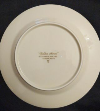 6 Vintage Asian Art Deco Style Fitz & Floyd Golden Heron Salad Plates 7.  5 