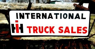 Vintage Antique Old Style International Ih Harvester Truck Sales Sign Painted