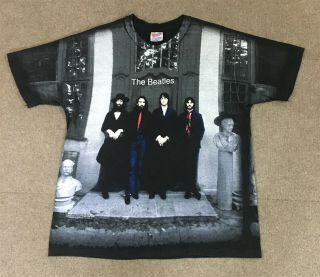 Vtg The Beatles Hey Jude Album Cover All Over Print T - Shirt Adult Xl 90s Apple