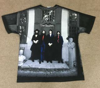 VTG The Beatles Hey Jude Album Cover All Over Print T - Shirt Adult XL 90s Apple 5