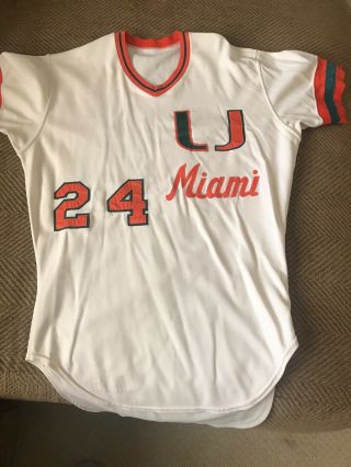 Vintage Game University Of Miami Hurricanes Baseball Jersey 24