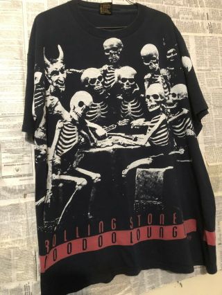 Vtg 90s The Rolling Stones Voodoo Lounge Allover Print T - shirt 2
