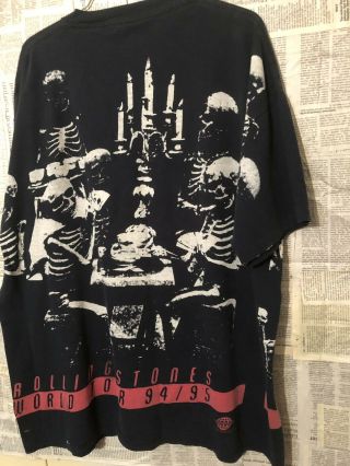 Vtg 90s The Rolling Stones Voodoo Lounge Allover Print T - shirt 6