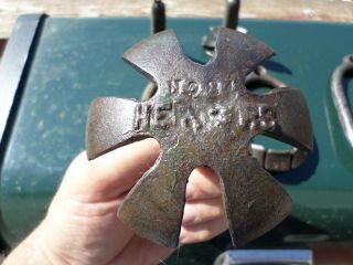 6 Antique VTG HERTERS Duck Decoy Cast Iron Weights Goose Anchors 5