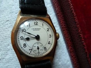 Vintage J.  W.  Benson Gents 9ct Gold Wristwatch Order