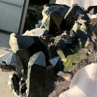 12.  1lb Rare Natural Black Quartz Crystal Cluster Mineral Specimen
