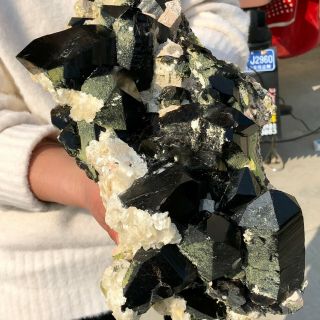 12.  1LB Rare Natural Black QUARTZ Crystal Cluster Mineral Specimen 5