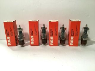 4 Vintage Nos 1982 Rca 807 Black Plate Double D Getter Tubes Made In Uk