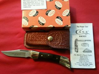 Vintage 1980 Case Xx P197 Ssp Shark Tooth Lockback Knife & Sheath & Box Mib