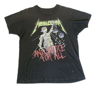 Vintage Metallica And Justice For All ‘88 - ‘89 Tour Band Tee Sz.  L