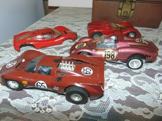 (4) Vintage 1:32 ? Large Slot Cars With Accessories 6