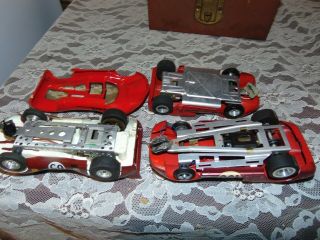 (4) Vintage 1:32 ? Large Slot Cars With Accessories 7