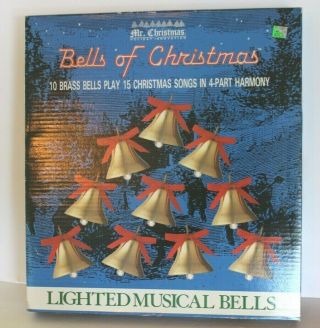 Mr Christmas Bells Of Christmas Musical Lighted Brass Bell Vintage 15 Songs 1990 2