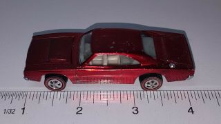 VINTAGE HOT WHEELS REDLINE 1968 CUSTOM DODGE CHARGER RED 2