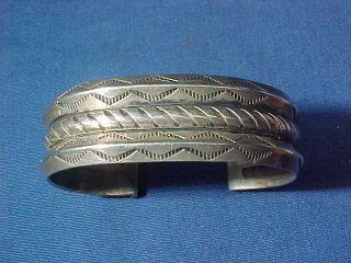 Vintage Navajo Sterling Silver Hand Crafted Cuff Bracelet