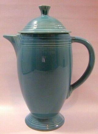 Vintage Fiesta Coffee Pot Turquoise Hlc Fiestaware Water Tea Teapot Pottery Art