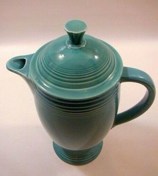 Vintage Fiesta Coffee Pot Turquoise HLC Fiestaware Water Tea Teapot Pottery Art 2