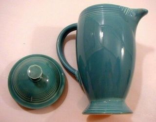 Vintage Fiesta Coffee Pot Turquoise HLC Fiestaware Water Tea Teapot Pottery Art 6