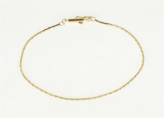 14k 1.  1mm Squared Pressed Link Fashion Chain Bracelet 7.  25 " Yellow Gold 94