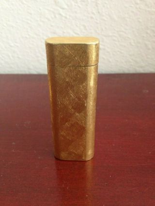 Vintage Les Must De Cartier Lighter Paris Gold Plated Brushed Florentine Finish