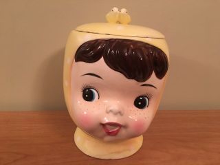 Napco Miss Cutie Pie Yellow Cookie Jar Htf Vintage
